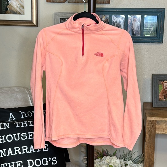 The North Face | Orange Quarter Zip Polartec Classic Fleece Shirt Size S Small - Picture 2 of 14